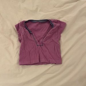 purple v neck/scoop neck urban outfitters top (out from under)